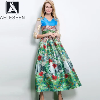 AELESEEN Runway Fashion Dress Women 2020 Spring Summer Flower Print V-Neck Gold Line Embroidery Holiday Ball Gown Long Dress
AELESEEN Runway Fashion Dress Women 2020 Spring Summer Flower Print V-Neck Gold Line Embroidery Holiday Ball Gown Long Dress