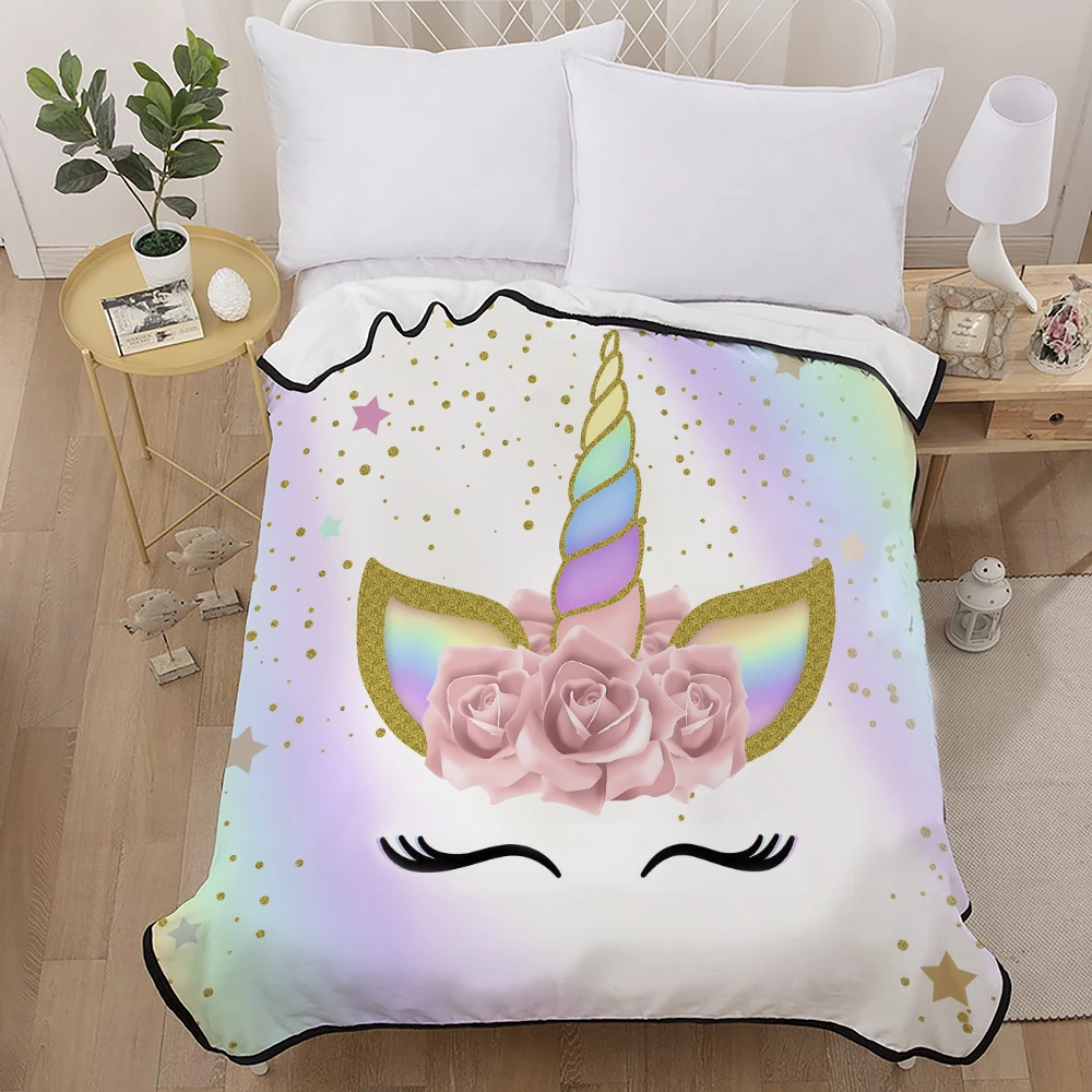 High Quality Flannel Blanket Super Soft with Rainbow Unicorn Warm Sheet Gift for kids for Home Textile Sofa Bed Car Travel New
High Quality Flannel Blanket Super Soft with Rainbow Unicorn Warm Sheet Gift for kids for Home Textile Sofa Bed Car Travel New