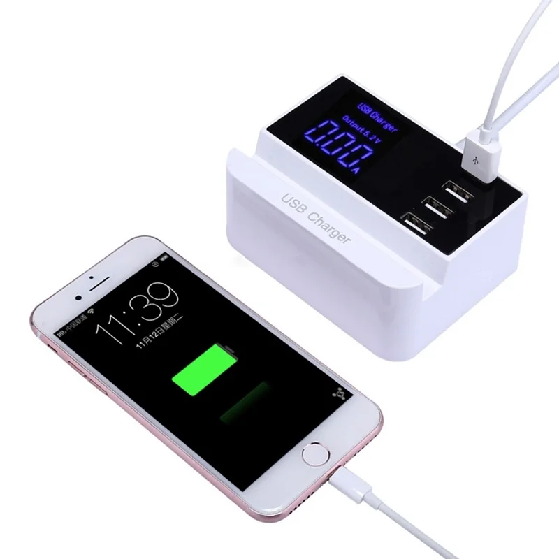 USB Charging Station with LED Display 4Port USB2.0 Charger Adapter For Multiple Devices Desktop Office Charger HUB EU US UK Plug
USB Charging Station with LED Display 4Port USB2.0 Charger Adapter For Multiple Devices Desktop Office Charger HUB EU US UK Plug