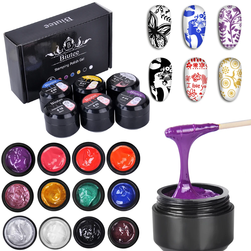 Biutee 12 Colors Set 8ml Nail stamping Gel Polish UV Light Cure Manicure Plate Print Gellak Soak Off UV LED PolyGel Polish Kit
Biutee 12 Colors Set 8ml Nail stamping Gel Polish UV Light Cure Manicure Plate Print Gellak Soak Off UV LED PolyGel Polish Kit