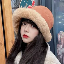 2022 Rabbit Hair Thickening Warm Season Fisherman Hat Female Fashion Bucket Hat Joker In Japanese Show Face Basin Of Small Hat L 
2022 Rabbit Hair Thickening Warm Season Fisherman Hat Female Fashion Bucket Hat Joker In Japanese Show Face Basin Of Small Hat L