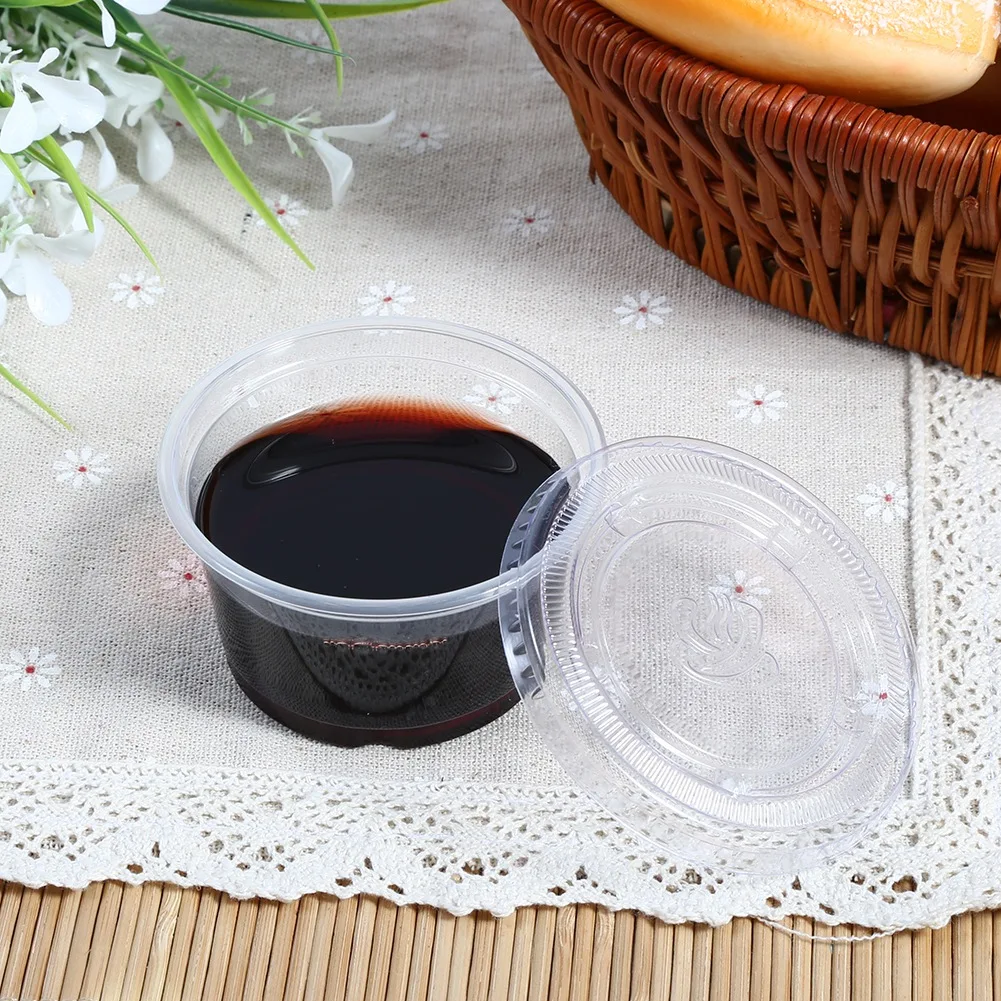 50 Pcs /Set Disposable Clear Plastic Sauce Pot Chutney Cups Slime Storage Container Box With Lids Kitchen Organizer1/2/3/4oz
50 Pcs /Set Disposable Clear Plastic Sauce Pot Chutney Cups Slime Storage Container Box With Lids Kitchen Organizer1/2/3/4oz