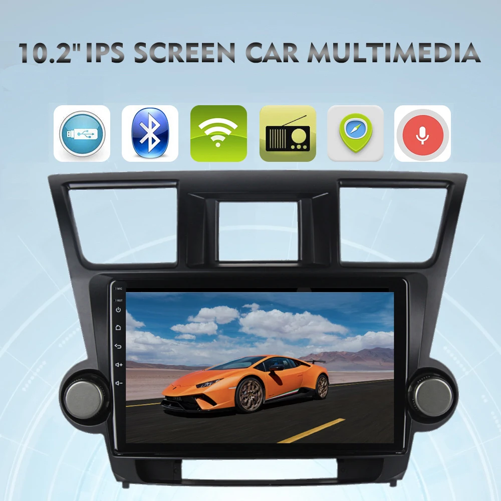 10.2'' HD Android Car Radio Player Kit GPS Navi Fit for Toyota Highlander 10-13 