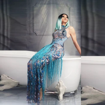 2019 New Fashion Elegant Women Dress Long Maxi Tassel Diamonds Luxury Evening Celebrity Party Dresses Blue Club Vestidos Festa 
2019 New Fashion Elegant Women Dress Long Maxi Tassel Diamonds Luxury Evening Celebrity Party Dresses Blue Club Vestidos Festa