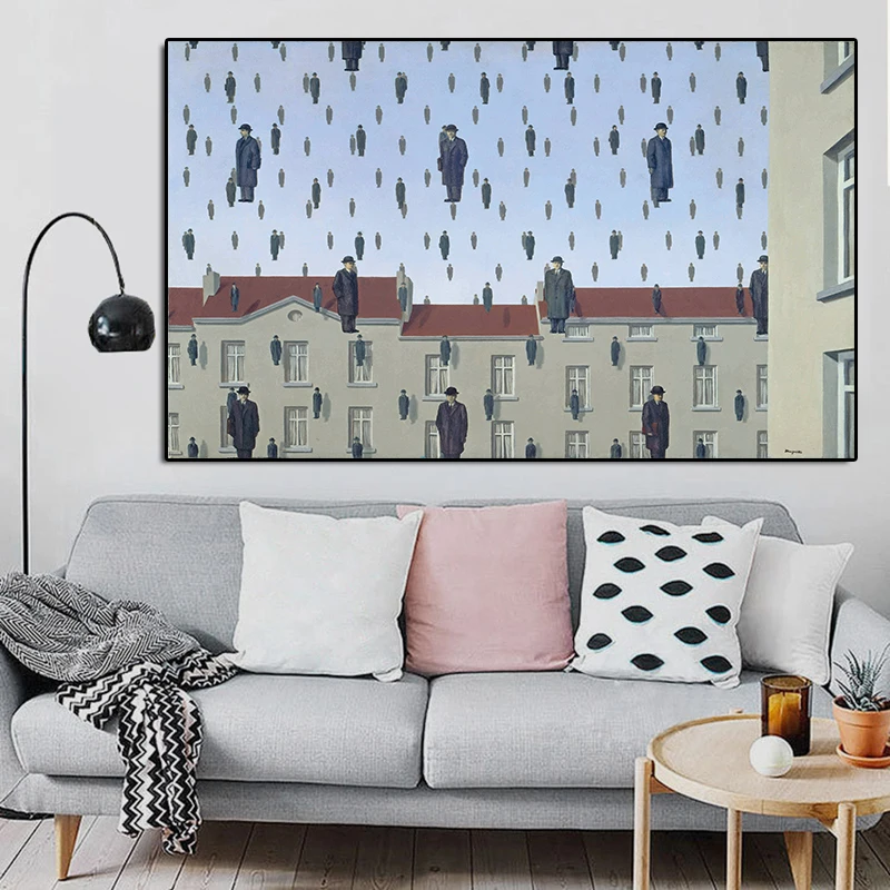 Картина маслом Rene Magritte Golconda 1953 постеры и печать на холсте Настенная картина Cuadros