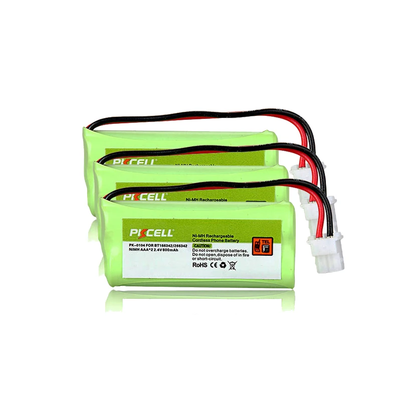 3Pcs Cordless Phone NI-MH Rechargeable batteries AAA*2 800mAh 2.4V Molex5264-2P UL1007 24# Forward Plug For For BT166342/266342
3Pcs Cordless Phone NI-MH Rechargeable batteries AAA*2 800mAh 2.4V Molex5264-2P UL1007 24# Forward Plug For For BT166342/266342