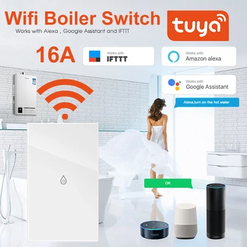 Tuya 16A Wifi Boiler Switch Smart Water Heater Switch Smart Life Timer Voice Control EU/US Touch Panel With alexa Google home
Tuya 16A Wifi Boiler Switch Smart Water Heater Switch Smart Life Timer Voice Control EU/US Touch Panel With alexa Google home
