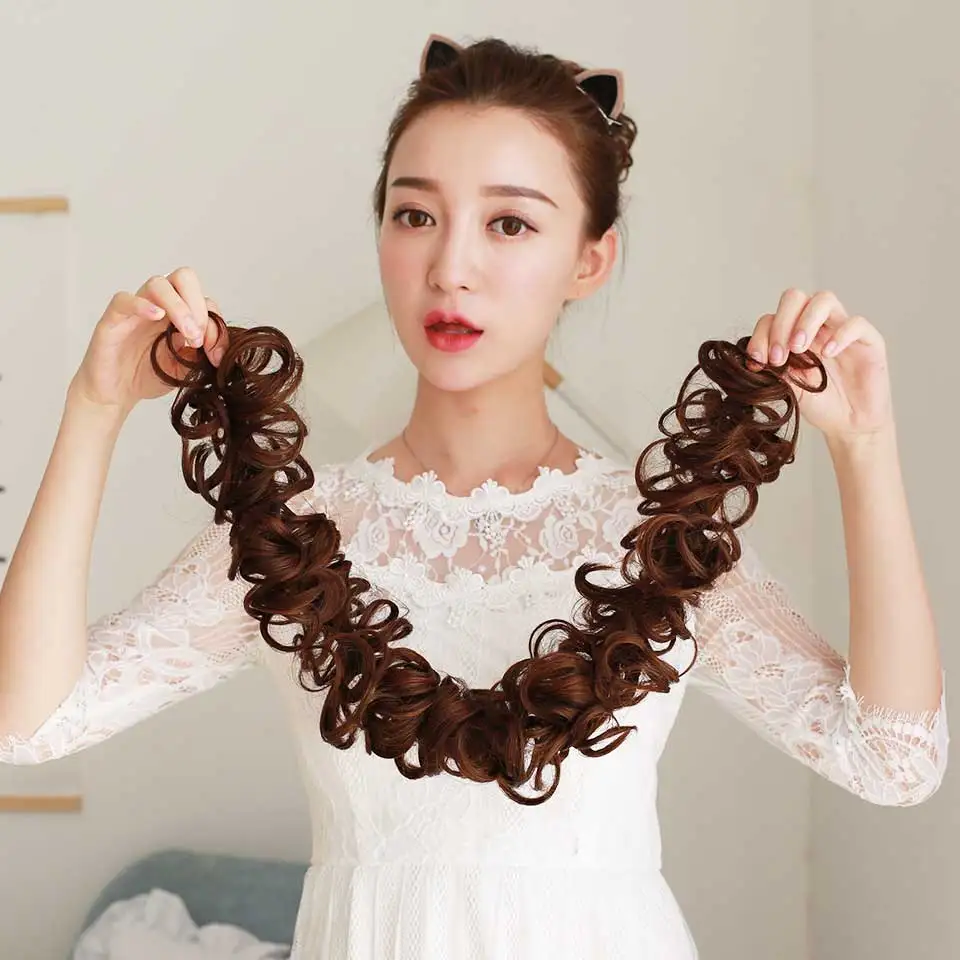 Allaosify-Multiples-couleurs-Synth-tique-Chignon-Boucl-s-Chignon-Donut-Rouleau-Bandeau-Extension-De-Cheveux-Chouchou (2)
