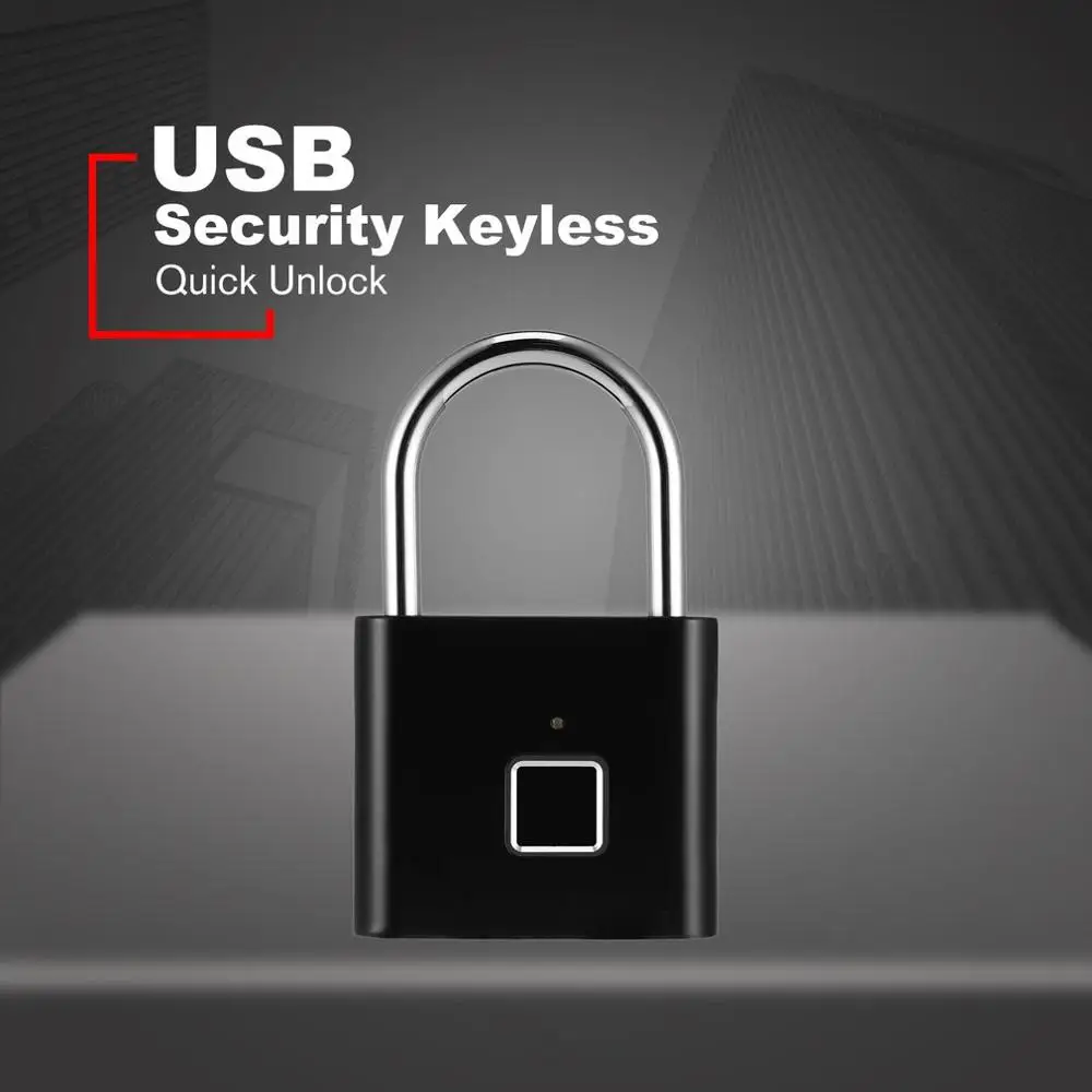 1Pcs USB Rechargeable Lock Anti-Theft Security Keyless Smart Fingerprint Lock Fingerprint Padlock for Door Luggage Case Bag
1Pcs USB Rechargeable Lock Anti-Theft Security Keyless Smart Fingerprint Lock Fingerprint Padlock for Door Luggage Case Bag