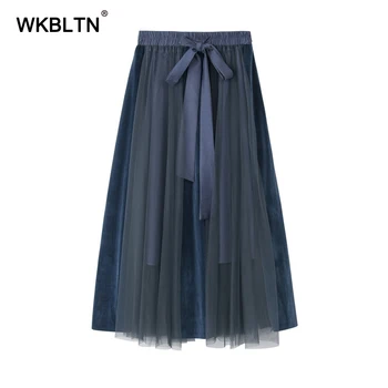 Half Length Elastic Skirt High Waist Mesh Pleated Solid Color Women Skirt 2020 Spring Autumn Vintage Midi Skirt
Half Length Elastic Skirt High Waist Mesh Pleated Solid Color Women Skirt 2020 Spring Autumn Vintage Midi Skirt