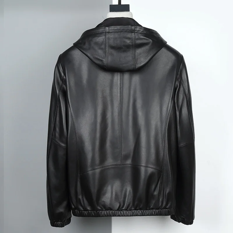 Genuine Leather Jacket Men Hooded Real Sheepskin Coat Spring Plus Size Leather Jackets Veste Cuir Homme A18008 KJ2112
Genuine Leather Jacket Men Hooded Real Sheepskin Coat Spring Plus Size Leather Jackets Veste Cuir Homme A18008 KJ2112