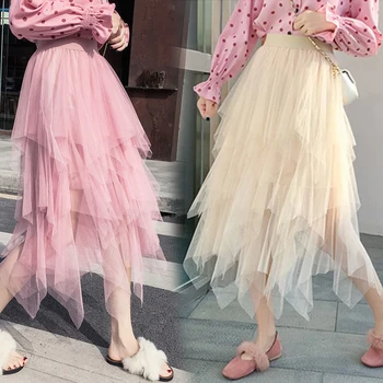 3 Layers Maxi Tulle Skirt Women 2020 Spring Summer Ladies Pink Black White School Long Pleated Skirt With High Waist 
3 Layers Maxi Tulle Skirt Women 2020 Spring Summer Ladies Pink Black White School Long Pleated Skirt With High Waist