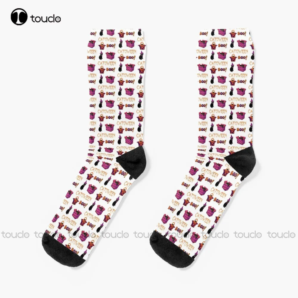 

Catoween Socks Mens Athletic Socks Personalized Custom Unisex Adult Teen Youth Socks 360° Digital Print Fashion New Women Men