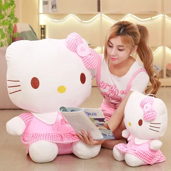 

Love Model KT Cat Doll Plush Toy Cute Dress Hello Kitty Doll Ragdoll Girl Bed Sleeping Doll Pillow Birthday Gift For Girlfriends