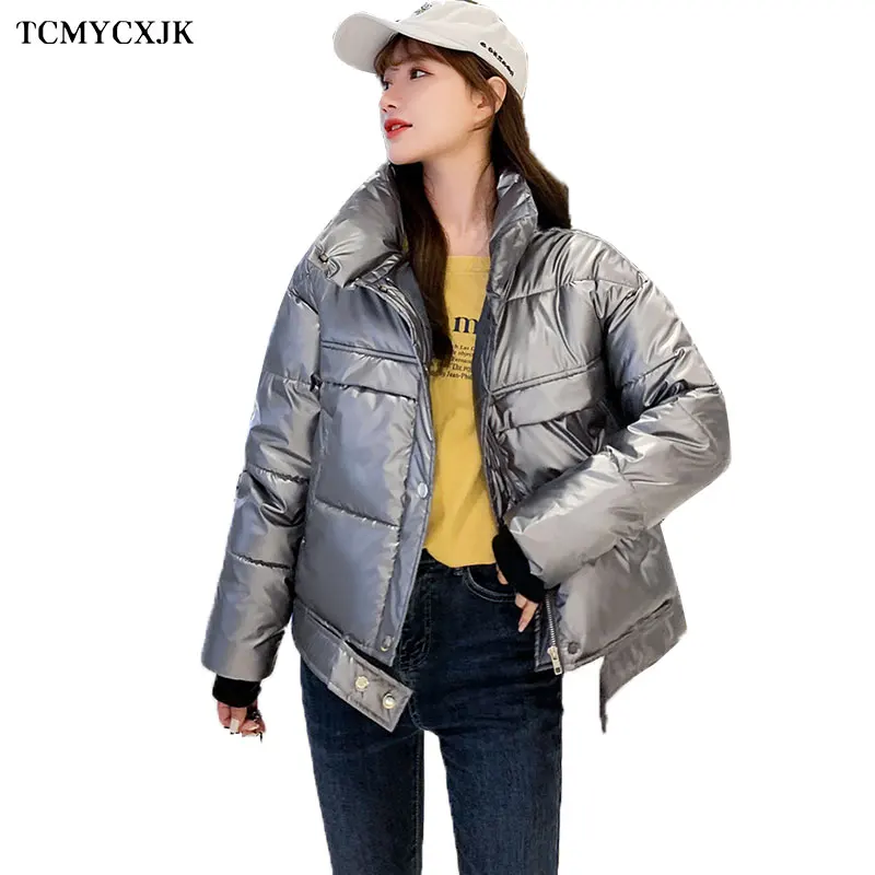 Glossy Cropped Short Cotton Parka Jacket Womens 2020 New Winter Korean Version Loose Stand-up Collar Coat Thick Warm Bread Coats
Glossy Cropped Short Cotton Parka Jacket Womens 2020 New Winter Korean Version Loose Stand-up Collar Coat Thick Warm Bread Coats