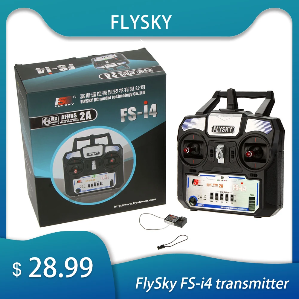 GOOLRC FS-i4 AFHDS 2A 2.4GHz 4CH Radio System Transmitter with FS-A6 Receiver for RC Airplane Quadcopter Helicopter Parts Glider | Игрушки и