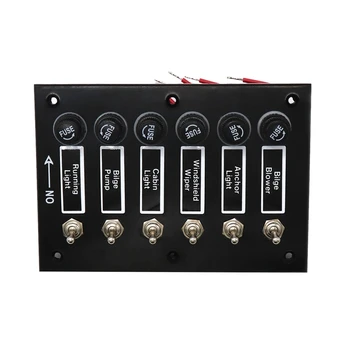 6 Gang DC 12V/24V Fused ON/OFF Toggle Switch Panel for Marine Boat Caravan RV with 6 Screws Car Accessories 
6 Gang DC 12V/24V Fused ON/OFF Toggle Switch Panel for Marine Boat Caravan RV with 6 Screws Car Accessories