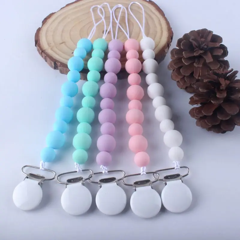 New Handmade Silicone Pacifier Chains Safe Baby Teether Pacifier Clips Holder Chain
New Handmade Silicone Pacifier Chains Safe Baby Teether Pacifier Clips Holder Chain