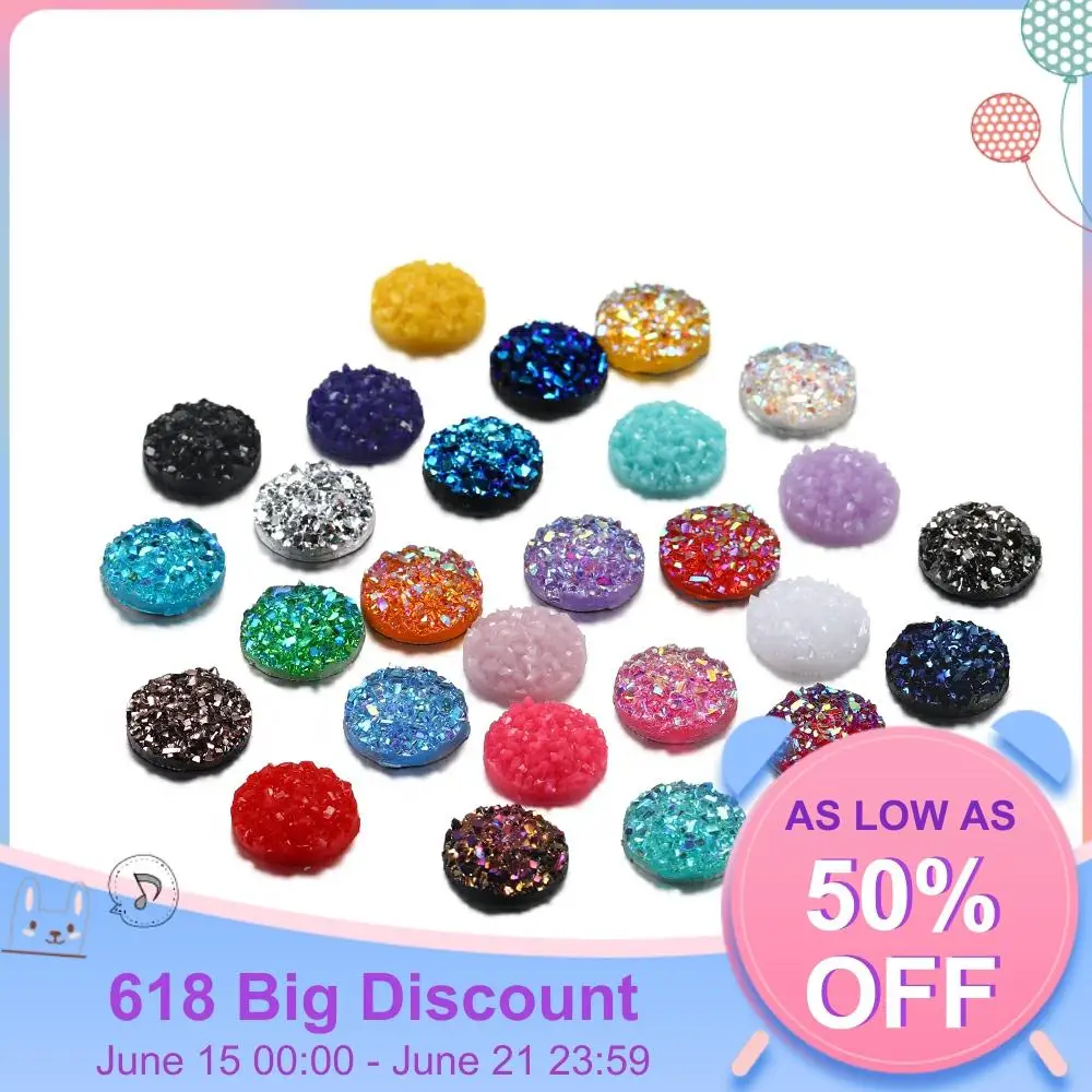 30Pcs Mix Colors 10mm Resin Convex Flat back Druzy Cabochons For Diy Pendants Earrings Jewelry Making Accessories Supplies Craft
30Pcs Mix Colors 10mm Resin Convex Flat back Druzy Cabochons For Diy Pendants Earrings Jewelry Making Accessories Supplies Craft