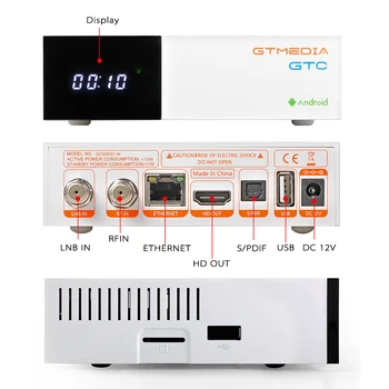 Android 2GB RAM Digital TV Box GTmedia GTC DVB-T2 Tuner ISDB-T DVB-S2 Satellite Receiver DVB-C Cable 4K Set Top Box
Android 2GB RAM Digital TV Box GTmedia GTC DVB-T2 Tuner ISDB-T DVB-S2 Satellite Receiver DVB-C Cable 4K Set Top Box