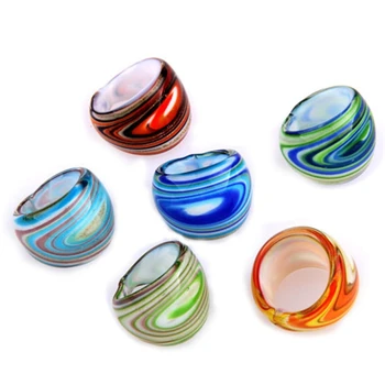 6 X Lampwork Glass Band Rings 17-19mm Multi Colors HOT
6 X Lampwork Glass Band Rings 17-19mm Multi Colors HOT