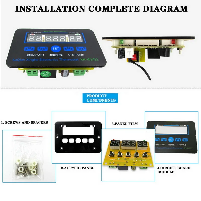 Generic XH-W1411 Thermostat LED Digital Temperature Controller AC 110V ...