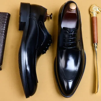 Genuine Cow Leather Formal Shoes Men Pointed Toe Wedding Office Shoes Lace Up Dress Shoes British Fashion Oxford Flat Shoe EU 46
Genuine Cow Leather Formal Shoes Men Pointed Toe Wedding Office Shoes Lace Up Dress Shoes British Fashion Oxford Flat Shoe EU 46