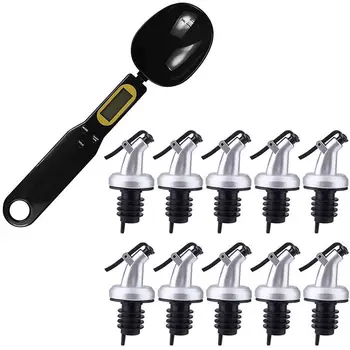 1pcs Precise Digital Measuring Spoons Electronic Spoon & 10pcs Olive Oil Leakproof Spouts Wine Dispenser Pourer Tools
1pcs Precise Digital Measuring Spoons Electronic Spoon & 10pcs Olive Oil Leakproof Spouts Wine Dispenser Pourer Tools