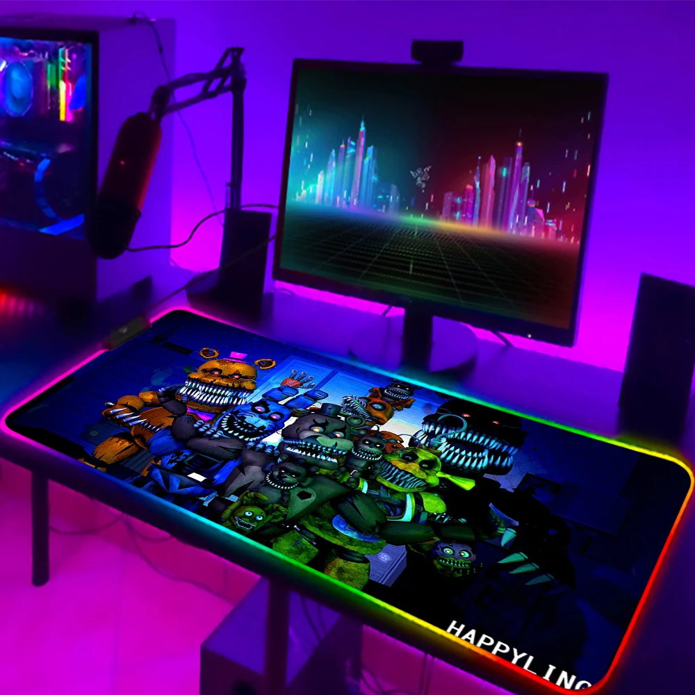 Mouse Pad Gamer Fnaf Animatronics RGB Mousepads Mouse Gaming Accessories Gaming Mouse Mat With LED Large Desk Mat Mouse Carpet
Mouse Pad Gamer Fnaf Animatronics RGB Mousepads Mouse Gaming Accessories Gaming Mouse Mat With LED Large Desk Mat Mouse Carpet