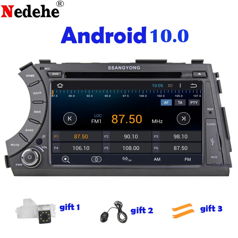 2 din 1024X600 HD экран Android 10 0 автомобильный DVD GPS для Ssangyong Kyron Actyon с 32G Nand WIFI BT 3G Радио