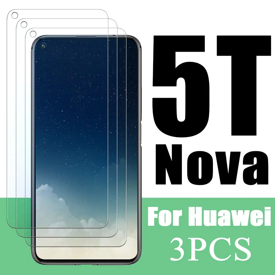 3 шт. чехол для Huawei Nova 5 T защита экрана стеклянные чехлы телефонов Huawai защитная