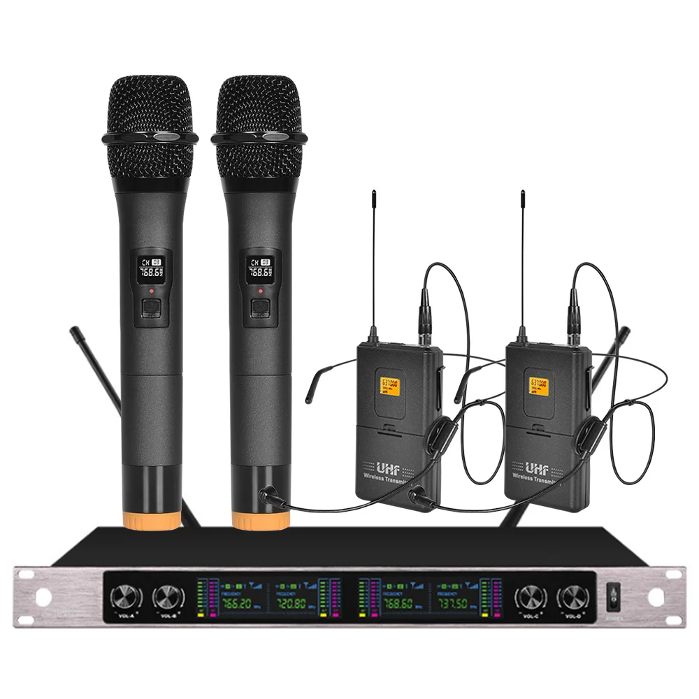 Professional wireless microphone two handheld microphones two headset microphone stage show microphone wireless
Professional wireless microphone two handheld microphones two headset microphone stage show microphone wireless