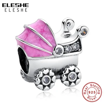ELESHE Fashion Pink Baby Carriage Charm 925 Sterling Silver Crystal Beads Fit Original Charm Bracelet Authentic Jewelry Making
ELESHE Fashion Pink Baby Carriage Charm 925 Sterling Silver Crystal Beads Fit Original Charm Bracelet Authentic Jewelry Making