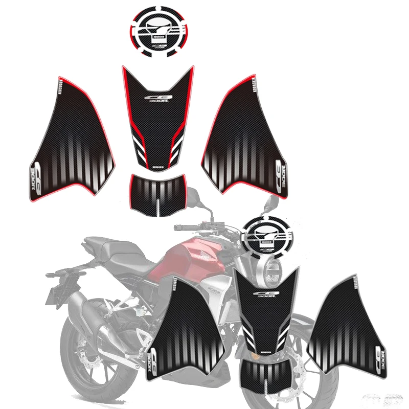 Наклейка на бак для мотоциклов с 3d-печатью, наклейка для украшения газового масла, Защитная Наклейка для двигателя для Honda CB300R CB 300R, аксессуары