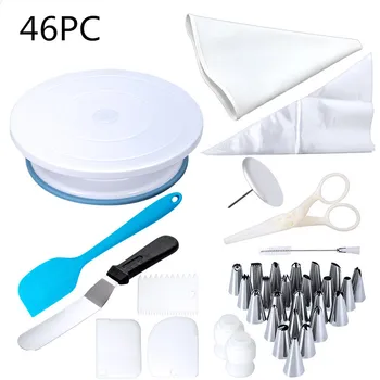 46PC / set cake turntable decorating mouth set converter pastry bag cream nozzle cake decoration tool set kitchen baking tools
46PC / set cake turntable decorating mouth set converter pastry bag cream nozzle cake decoration tool set kitchen baking tools