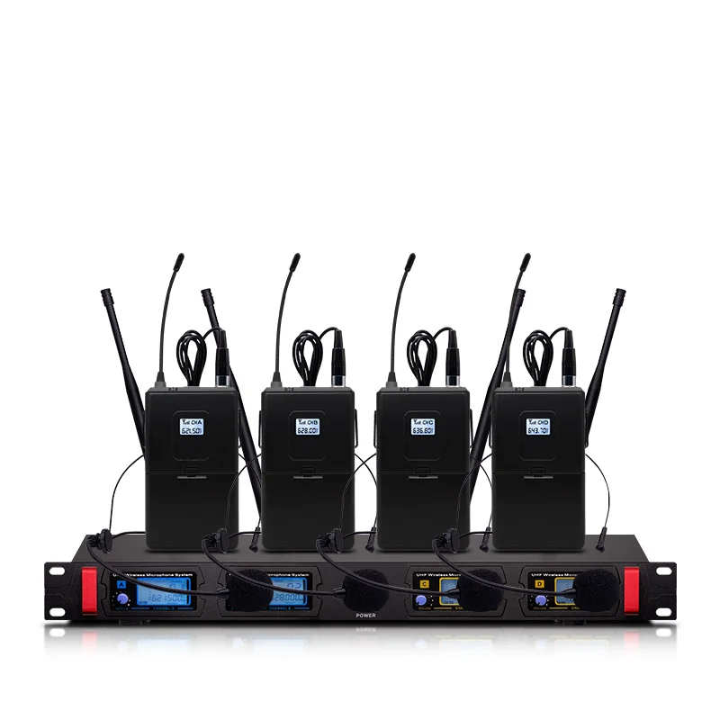 Professional wireless microphone UHF 4 channel fixed frequency dynamic display headset microphone speech stage performance
Professional wireless microphone UHF 4 channel fixed frequency dynamic display headset microphone speech stage performance