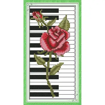 Rose Piano Red&purple Simple Beginners DIY Hand Embroidery Set Chinese Cross Stitch Needlework Counted Print on Canvas DMC14ct
Rose Piano Red&purple Simple Beginners DIY Hand Embroidery Set Chinese Cross Stitch Needlework Counted Print on Canvas DMC14ct