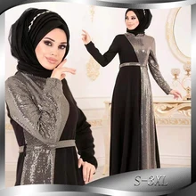 Lentejuelas Abaya Dubai turco musulmán vestido abayas para damas noche Hijab vestidos Kaftan Turquía islámico ropa caftán marroquí(China)