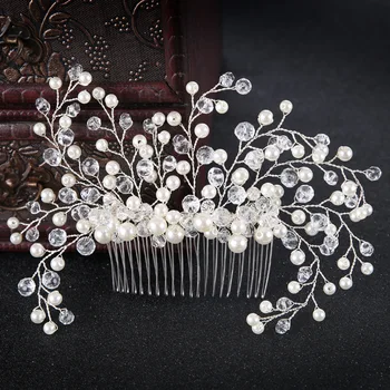 Hot selling European and American crystal hair comb white pearl headdress accessories insert comb bridal accessories wholesale
Hot selling European and American crystal hair comb white pearl headdress accessories insert comb bridal accessories wholesale