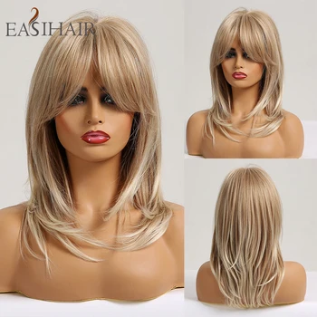 EASIHAIR Blonde Synthetic Wigs for Women Afro Wigs With Bangs Medium Length Brown Gray Cosplay Wigs Heat Resistant Hair Wigs 
EASIHAIR Blonde Synthetic Wigs for Women Afro Wigs With Bangs Medium Length Brown Gray Cosplay Wigs Heat Resistant Hair Wigs
