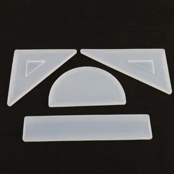 4 Shapes Silicone Resin Ruler Molds Kit Handmade Straignt Ruler Square Rulers Triangular Ruler Protractor Mold Art Craft
4 Shapes Silicone Resin Ruler Molds Kit Handmade Straignt Ruler Square Rulers Triangular Ruler Protractor Mold Art Craft