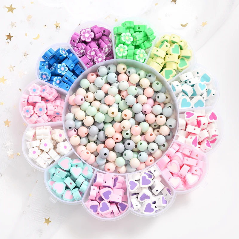 Mixed Flower/Heart Shape Polymer Clay Loose Spacer Beads DIY Necklace Bracelet Earring Jewelry Findings Making Approx 620Pcs/Box
Mixed Flower/Heart Shape Polymer Clay Loose Spacer Beads DIY Necklace Bracelet Earring Jewelry Findings Making Approx 620Pcs/Box