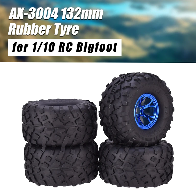 

AUSTAR 4PCS AX-3004 132mm Tyre Rubber Tire Wheel Plastic Rim Hub for 1/10 RC Bigfoot HSP HPI Monster Truck Model Spare Parts