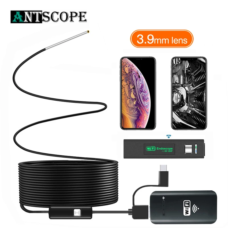 Antscope 2019 New 3.9MM Wifi Borescope Endoscope Camera IP67 Waterproof 2000mAh Semi-Rigid Snake Camera for Android and iPhone
Antscope 2019 New 3.9MM Wifi Borescope Endoscope Camera IP67 Waterproof 2000mAh Semi-Rigid Snake Camera for Android and iPhone