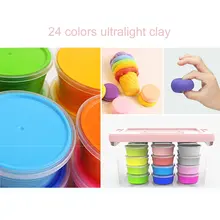Ocday 24 cores lama de neve fluffy floam lodo putty brinquedo educacional alívio do estresse sem bórax antiaderente crianças diy mão puzzle brinquedo de argila(China)