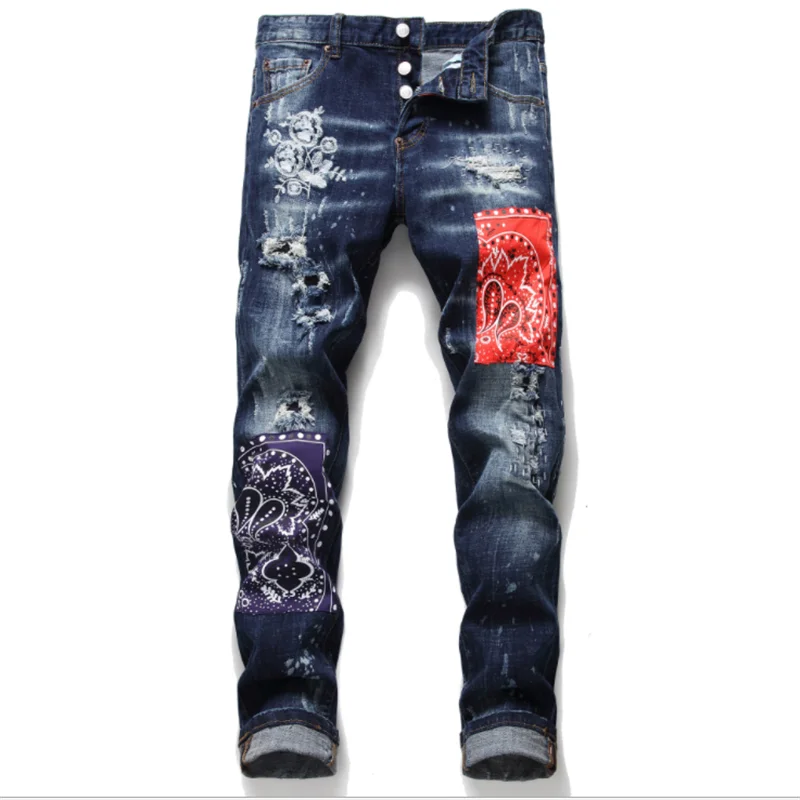 2020 fall/winter new style DSQ ragged paint men's slim ripped patch stretch D2 jeans skinny beggar pants OW
2020 fall/winter new style DSQ ragged paint men's slim ripped patch stretch D2 jeans skinny beggar pants OW