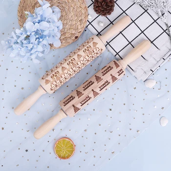 DIY Manual Christmas Embossing Rolling Pins Designe Patterns Wooden Roller Baking Embossed Cookies kitchen tools elk Snowflak
DIY Manual Christmas Embossing Rolling Pins Designe Patterns Wooden Roller Baking Embossed Cookies kitchen tools elk Snowflak