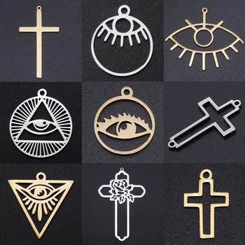 5pcs/lot Religious Cross DIY Charms Wholesale 100% Stainless Steel Evil Eye Connectors Charm Horus Hamsa Hand Jewelry Pendant
5pcs/lot Religious Cross DIY Charms Wholesale 100% Stainless Steel Evil Eye Connectors Charm Horus Hamsa Hand Jewelry Pendant