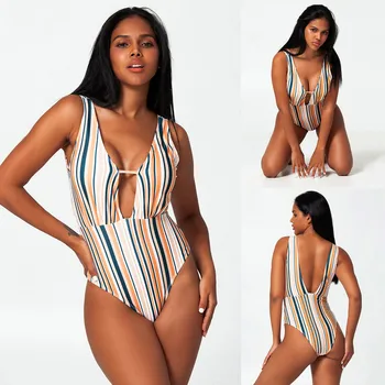 2020 Newest Women Sexy Jumpsuit Plunging Neckline Striped Pattern Bathing Suit Push Up Padded Underwear Deep-V ropa de playa
2020 Newest Women Sexy Jumpsuit Plunging Neckline Striped Pattern Bathing Suit Push Up Padded Underwear Deep-V ropa de playa