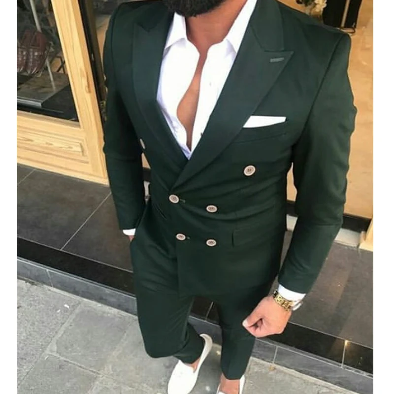 Slim Fit Double Breasted Men Suits for Wedding Prom 2 Piece Gentlemen Groom Tuxedos Male Fashion Costumes Set Jacket with Pants 
Slim Fit Double Breasted Men Suits for Wedding Prom 2 Piece Gentlemen Groom Tuxedos Male Fashion Costumes Set Jacket with Pants